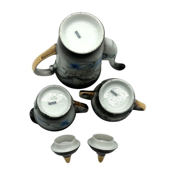 Vtg Japanese Dragon Ware Moriage Tea Set Porcelain Hand-Painted Gold Accents - Picture 4 of 7